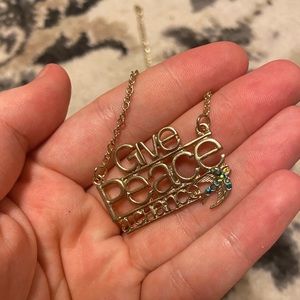 NWOT “Give Peace A Chance” Necklace